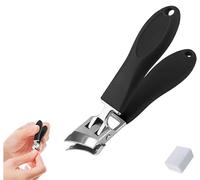 Coupe-ongles incliné anti-éclaboussures à large ouverture de la mâchoire, coupe-ongles sans éclaboussures, coupe-ongles incurvés, coupe-ongles inclinés, coupe-ongles incurvés à long manche (Noir)