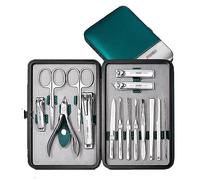 coupe-ongles， Kit de coupe-ongles professionnel, ensemble manucure, avec étui en cuir Portable, 15 pièces