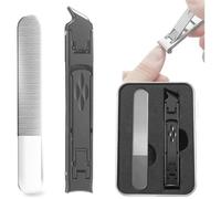 Coupe-ongles pliable - Non spécifié - Ultra fin - Acier inoxydable - Antidérapant - Double extrémité