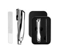 Coupe-ongles portable avec tête rotative, Silver A | Coupe-métal incurvé pour le soin des ongles des mains, étui de rangement de