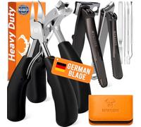 Coupe-ongles professionnel 8 en 1 pour ongles d'orteils épais, ensemble de coupe-ongles robuste pour personnes âgées avec ongles épais, kit de coupe-ongles en acier inoxydable avec mâchoire large pour