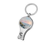 Coupe-ongles professionnel avec coucher de soleil, scène côtière, vagues de l'océan, plage sablonneuse, coupe-ongles, coupe-ongles professionnel pour femmes et hommes
