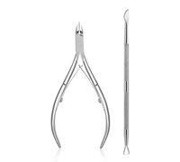 Coupe-ongles professionnel, ciseaux, pince, repousse-cuticules, en acier inoxydable, outil de pédicure, manucure, nail art, argent, lot de 2 pièces B