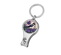 Coupe-ongles professionnel en verre teinté hirondelle et violettes violettes pour homme et femme