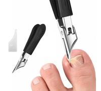 Coupe-ongles robuste pour ongles épais, coupe-ongles en acier inoxydable avec lame coudée à 25° et poignée souple, coupe-ongles de précision pour personnes âgées et adultes (noir)
