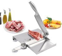 Coupe-os de viande manuel trancheuse de viande congelée, machine de découpe de poulet robuste en acier inoxydable côtes de bœuf poisson légumes machine à trancher la viande for la cuisine à la maison