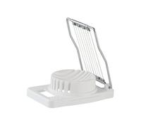 Fackelmann Coupe-œuf 41901 – Plastique et acier inoxydable, blanc, 10,8 x 7,8 x 3 cm