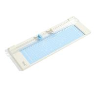 Coupe-papier à double lame avec bords de coupe droits et rainés pour travaux manuels, scrapbooking, photos, cartes postales, vert, bleu, rose en option 38,5 x 14 cm, 350 g (Bleue)