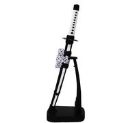 Coupe-papier en forme d'épée d'anime blanc avec support - Décoration de table de ninja - Décoration de bureau - Épée japonaise