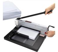 Coupe-papier guillotine en métal robuste avec graduation et protection de sécurité, épaisseur de coupe de 40 mm, capacité de 400 feuilles, pour vélin, cartes de visite, contrats, film de reliure