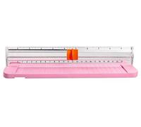 Coupe-papier portable A5 avec protection des doigts et règle coulissante - Rose