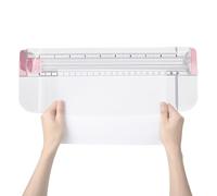 Coupe-papier portable - Tondeuse compacte A4 A5, machine de découpe durable HIPS, outil à lame de guillotine avec règle extractible et guide de grille précis | Coupe-photo pour coupon de carte artisan