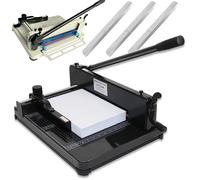 Coupe-papier pour le bureau et l'artisanat, coupe- Massicot à guillotine 400 feuilles 12 pouces A3 noir ou blanc avec 3 lames supplémentaires(Black+3 Blades)