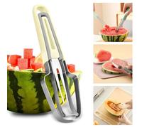 Coupe Pasteque 3 en 1, Dernier Modèle de Fourche à Coupe Melon, Coupe Pasteque et Melon, Coupe-Cantaloup, Coupe Papaye, Coupe Fruit du Dragon. (Beige)