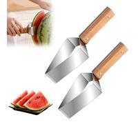 Coupe Pasteque, Coupe Tranche de Pastèque Triangle, Coupe Melon et Pastèque Acier Inoxydable, Gadget Cuisine Trancheuse Fruits pour Cuisine, Fêtes de Famille, Camping, Gadgets de Cuisine (2PC)