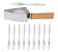 Coupe-pastèque en Acier Inoxydable avec Fourchettes, pour Melon et Fruit | Coupes Nettes en Cubes, Base Stable, Bords Arrondis, Nettoyage Simple, Usage Maison et Fêtes