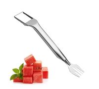 Coupe-pastèque en acier inoxydable, fourchette 2 en 1 multifonction manuelle, outil pour couper les fruits avec double tête, pour manche Pitaya, Cantaloup, ananas, plateau à fruits, emplacement