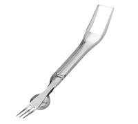 Coupe-pastèque - En acier inoxydable - Ustensile de cuisine portable multifonction avec cuillère à fourchette - Pour salade de fruits, cuisine, déjeuner, pique-nique