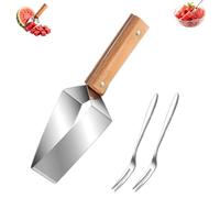 Coupe Pastèque et Melon en Acier Inoxydable avec Poignée en Bois - Outil de Découpe Facile à Nettoyer pour Tous les Fruits