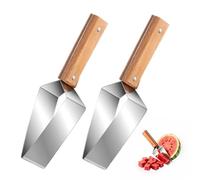 Coupe Pastèque et Melon en Acier Inoxydable avec Poignée en Bois - Outil de Découpe Facile à Nettoyer pour Tous les Fruits
