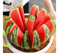 Coupe-pastèque extra large avec poignée en silicone confortable, coupe ronde en acier inoxydable pour fruits et légumes, pour cantaloup, melon, ananas, miellat, obtenez 12, comme vu à la télévision