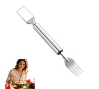 Coupe-pastèque, fourchette 2 en 1, poignée ergonomique en acier inoxydable antidérapant, pour la maison, pique-nique, école, camping