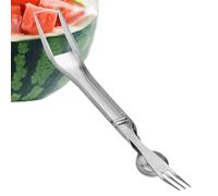 Coupe-pastèque - Outil de coupe de fruits en métal résistant - Fourchette de cuisine portable et ergonomique pour melon, salades, préparation de repas et pique-nique