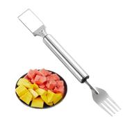 Coupe pastèque | Tranche de fruits avec fourchette 2 en 1, poignée ergonomique en acier inoxydable pour barbecue et pique-nique