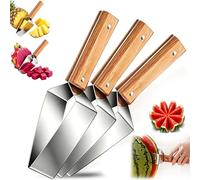Coupe pastèque triangulaire Outil multifonction tranche-fruits en acier inoxydable Manuel Gadget de coupe rapide pour cuisine fêtes familiales camping - Ce n'est pas un jouet pour enfants(3PCS)