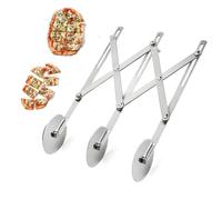 Coupe-Pâte à 3 Roues Pizza Cutter Diviseur de Pâte en Acier Inoxydable, Coupe-Pizza Ajustable Pour Découpe De Pâte à Gâteau tt Pâtes Diverses