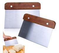 Coupe Pate Boulangerie, Lot de 2 Spatule à Pâte en Acier Inoxydable Grattoir de Cuisine Grattoir Gateau Patisserie pour Gâteaux, Cakes, Pizzas, Tartes, Dough