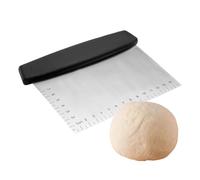 Coupe-pâte et grattoir, grattoir d'établi en acier inoxydable, Hachoir à pour chauffante, Coupe-pâte à Pizza en acier inoxydable poli, lavable au lave-vaisselle, avec échelle de mesure gravée