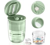 Coupe-pilules multifonction 3 en 1 Répartiteur / Broyeur / Boîte pour petites pilules (Vert)