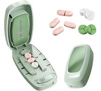Coupe-pilules pour petites et petites pilules, coussinet en silicone pour maintenir les pilules stables, portable et réglable pour une coupe précise de 1/2 1/3 1/4, lame tranchante en acier inoxydable