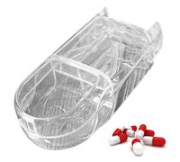 Coupe-pilules - PP 8,7 x 4,2 x 2,6 cm | Séparateur transparent | - Étui distributeur de rangement unique | Coupe-comprimés précis pour la gestion des médicaments pour les personnes âgées sur Tägli