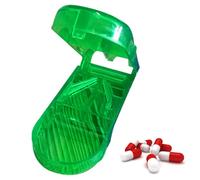 Coupe-pilules - PP 8,7 x 4,2 x 2,6 cm | Séparateur transparent | - Étui distributeur de rangement unique | Coupe-comprimés précis pour la gestion des médicaments pour les personnes âgées sur Tägli