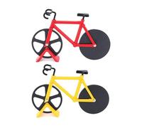 Coupe Pizza De Vélo 2 Pièces, Coupe Pizza De Vélo, Trancheuse À Roue De Pizza, Double Couteau À Pizza En Acier Inoxydable Avec Béquille