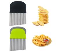 Coupe Pomme de Terre, Couteau Ondulé à Frites, Coupe Patate, Couteau Ondulé en Acier Inoxydable, Coupe-légumes, Couteau Dentelé pour légumes, Fruits, Salade, Couteau Ondulé