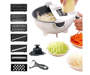 Coupe-pommes de terre - 22 x 16 x 11 cm - Appareil de cuisine - Multifonction - Avec panier de vidange - Pour pommes de terre, carottes, oignons, fromage de, cuisine resturant, repas, salade