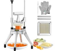 Coupe-pommes de terre Coupe-frites 1/4 de pouce, Coupe-frites Coupe-légumes Hachoir commercial Coupe-fruits avec 2 lames de rechange, Hachoir en acier inoxydable Salade, fruits