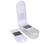 Coupe-pommes de terre manuel - Coupe-aliments de cuisine - Trancheuse sûre en acier inoxydable multifonction - Accessoire de découpe pour la maison et la cuisine - Avec 3 coupe-pommes de terre, ail