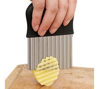 Coupe-pommes de terre ondulé, lame en acier inoxydable, outil de cuisine sûr pour fruits, légumes, carottes, pommes de terre