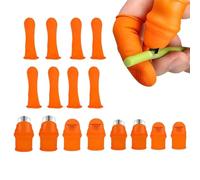 Coupe-Pouce pour Jardiniers | 16 pièces en acier inoxydable,Protège-doigts en Silicone pour Cueillette et Coupe | pour Concombres Tomates Haricots Verts Pastèques Fraises et Agrumes