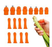 Coupe-pouce pour le jardinage,16 Pièces Outil De Cueillette Des En Acier Inoxydable,Protège-Doigts en Silicone avec Lame - pour Concombres Tomates Haricots Verts Pastèques Fraises et Agrumes