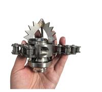 Coupe-racine à chaîne en acier inoxydable G3/8 80L, buse de jet latérale 3 arrière 6 buses en céramique, nettoyeur de vidange rotatif à haute pression(40LPM model 2 brass)