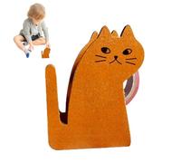 Coupe-ruban en bois - Accessoire de bureau en forme de chat de dessin animé, support de papeterie élégant | Support de ruban adhésif amusant en forme d'animal pour salle de classe, maison, cuisine