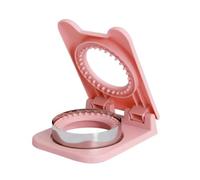 Coupe-Sandwich en acier inoxydable, moule de boîte à déjeuner, décor de multiples formes, moule à pain grillé, scelleur, outil de coupe à rabat(Pink Circle)