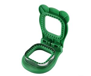 Coupe-sandwich et scellant pour sandwichs sans croûte, crêpes, beurre d'arachide, gelée, pain et biscuits (vert)