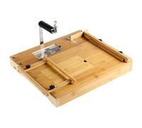 Coupe-savon en bambou avec hauteur réglable et double échelle pour fabrication de savon DIY - Design de rangement caché