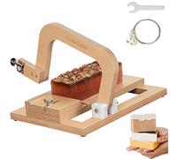 Coupe - savon en bois, outil de coupe en acier inoxydable réglable en ligne pour le pain savonneux à la main bougie fromage bricolage outil de fabrication (Wooden-01)